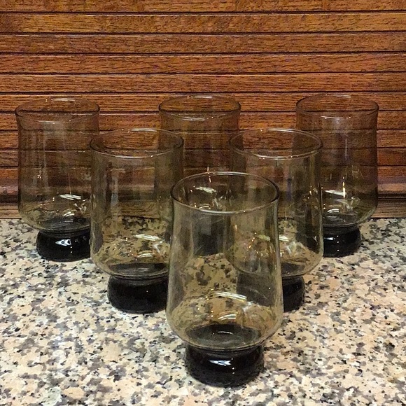 Other - MCM smoky brown drinking glass tumblers set of 6